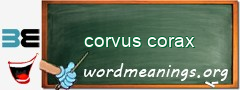 WordMeaning blackboard for corvus corax